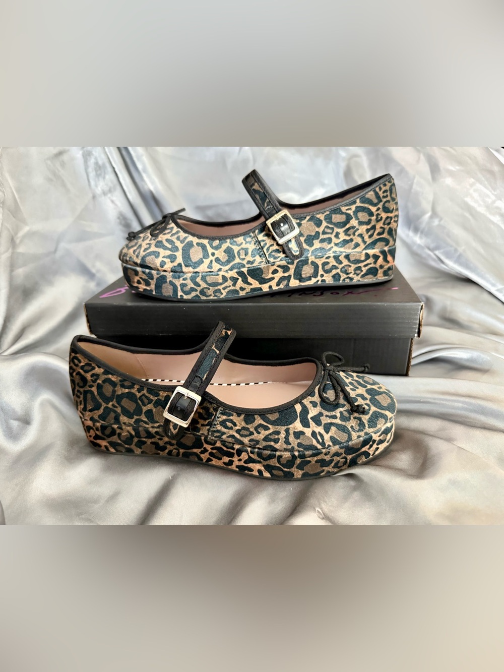 Betsey Johnson Hellena Leopard Mary Jane Flats